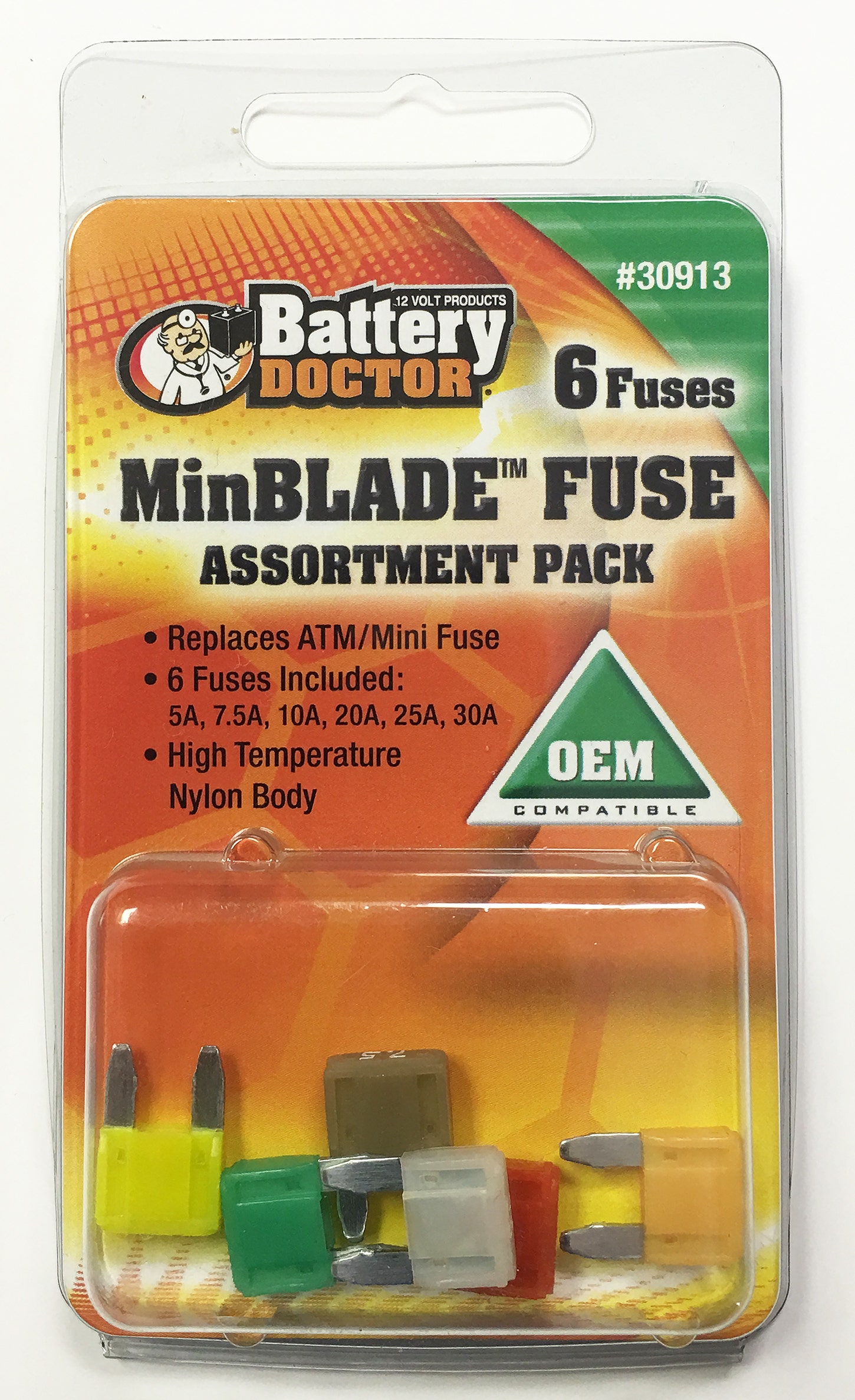Wirthco 30913 Battery Doctor Fuse Assortment, 6 Piece (Atm Mini - Includes 5,
