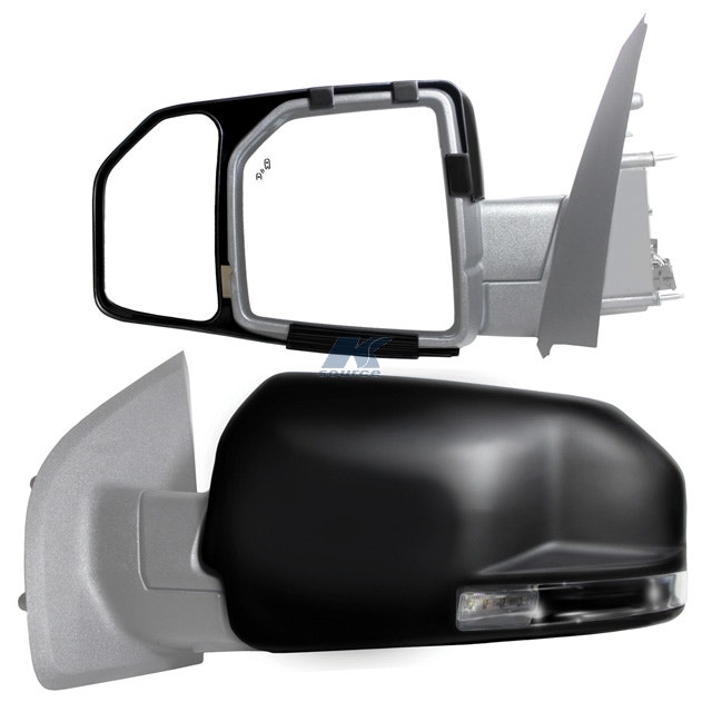 K Source 81850 Snap-On Towing Mirrors For Ford F150 (15+), Black  Snap & Zap