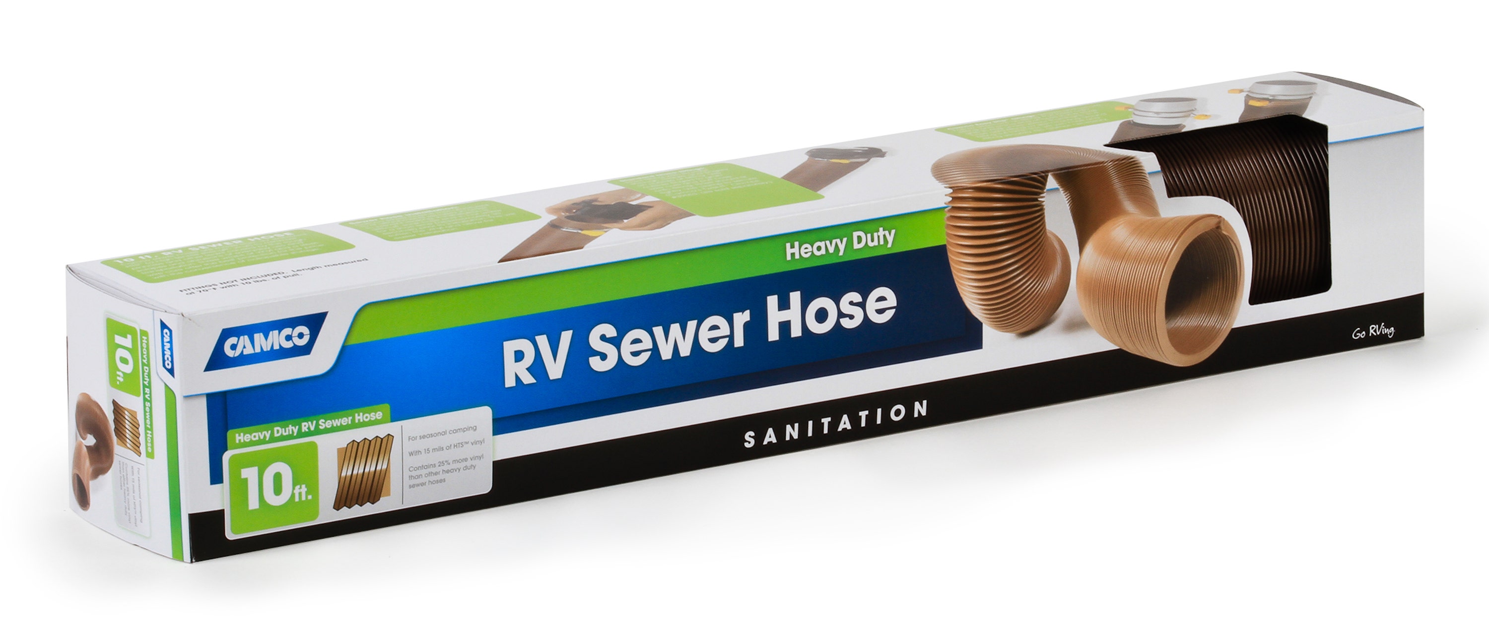 Camco 39621 10 Ft. Heavy Duty Sani-Drain Sewer Hose   Sewer Hose; Extended