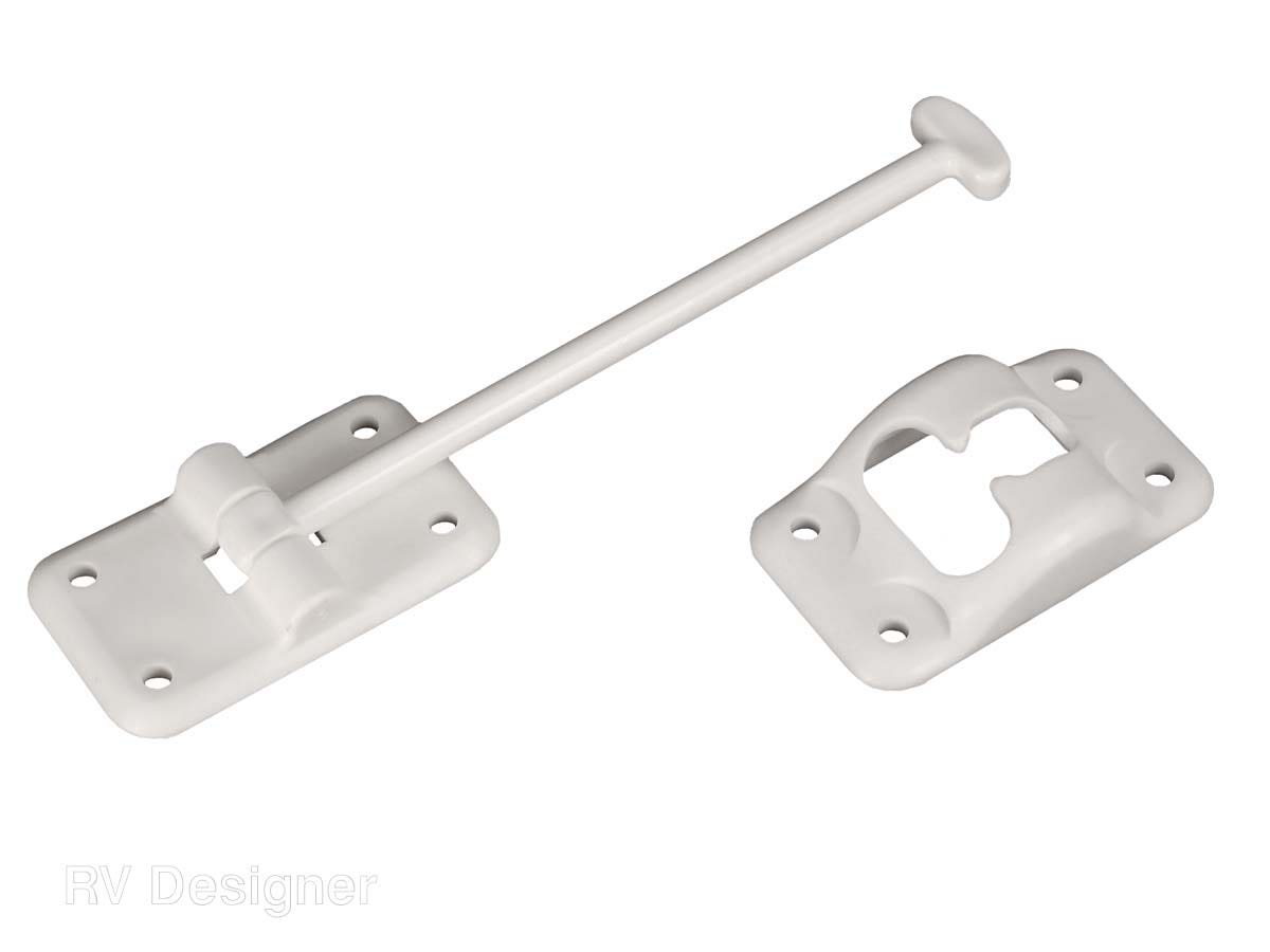 Rv Designer E235, Plastic Door Holder, T Style, 6 Inch, White, Entry Door