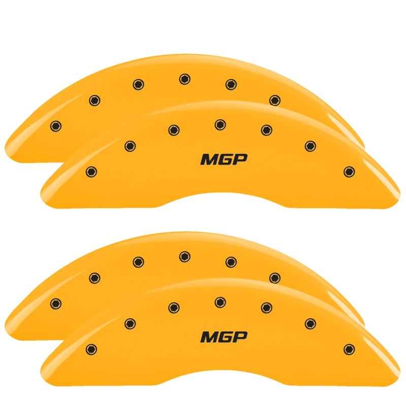 Mgp Caliper Covers 34219Smgpyl Mgp Yellow Powder Coat Finish, Black Characters,