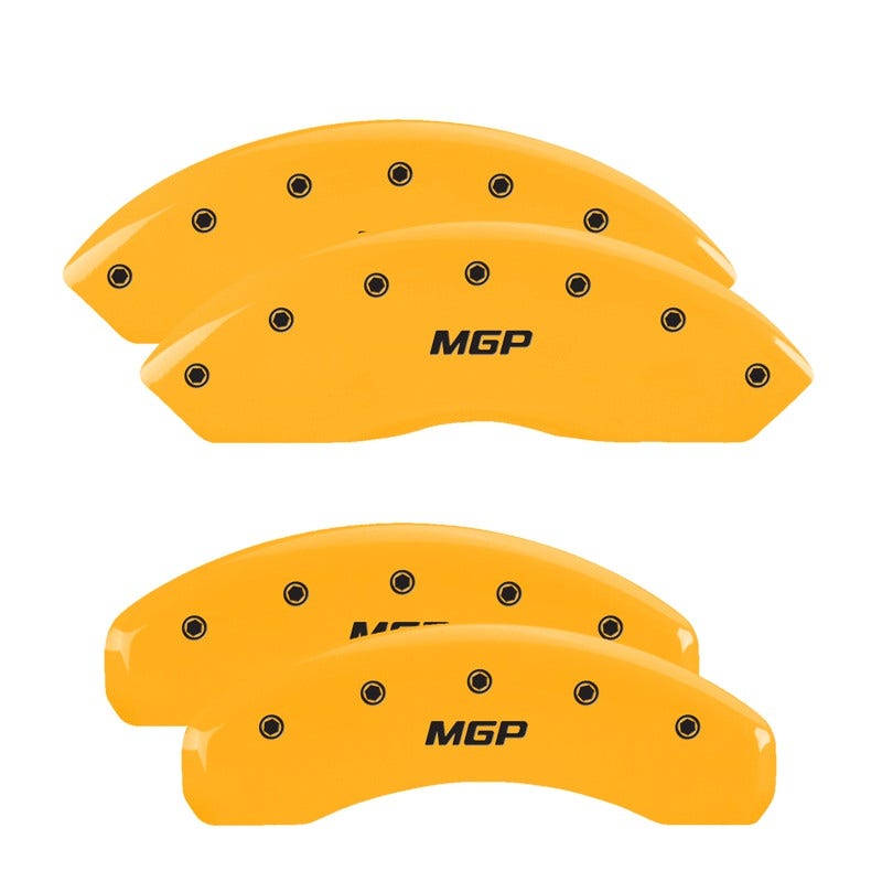 Mgp Caliper Covers 10248Smgpyl Mgp Yellow Powder Coat Finish, Black Characters,