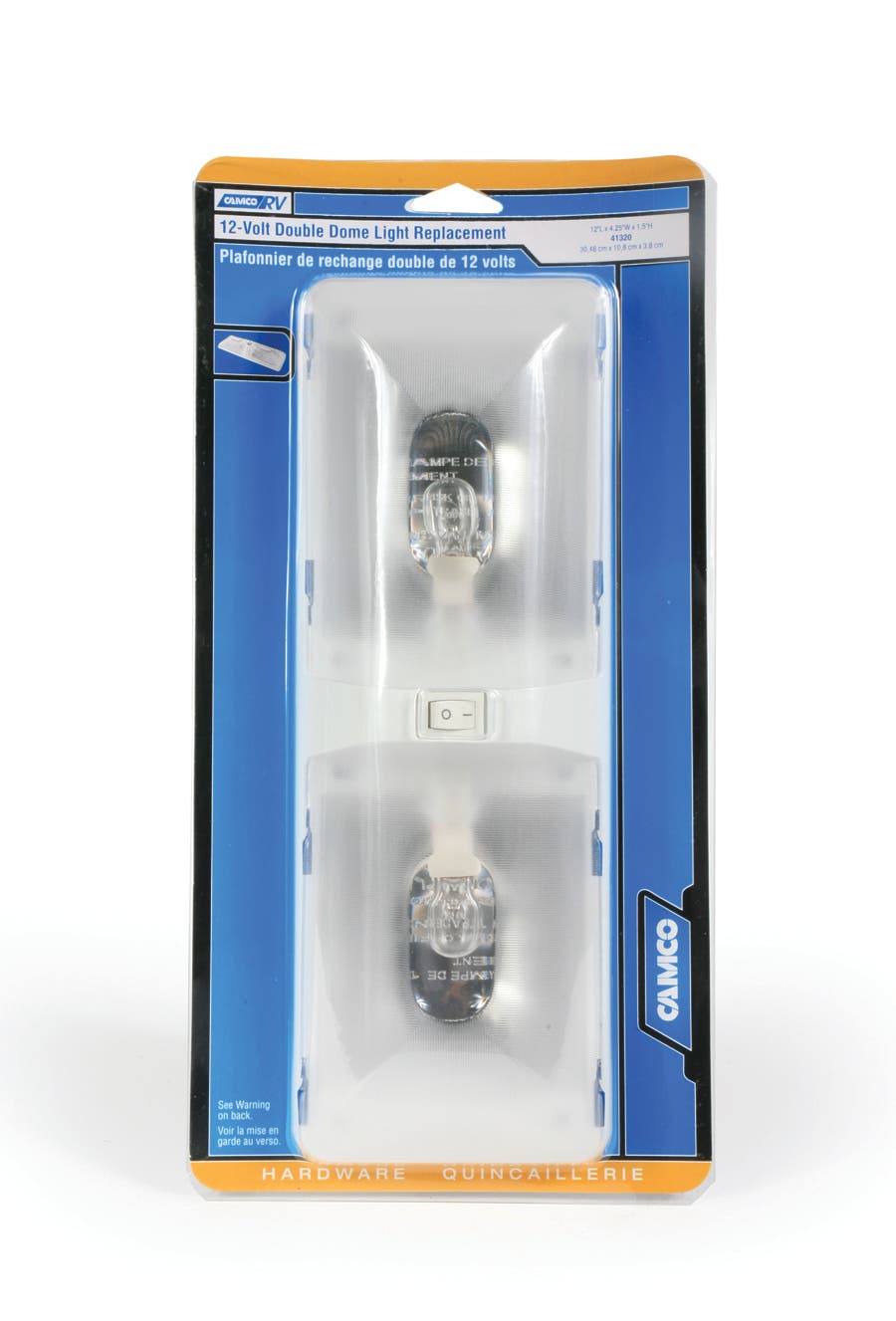 Camco 41320 12V Double Dome Light Replacement   Dome Light; Quantity - Single,