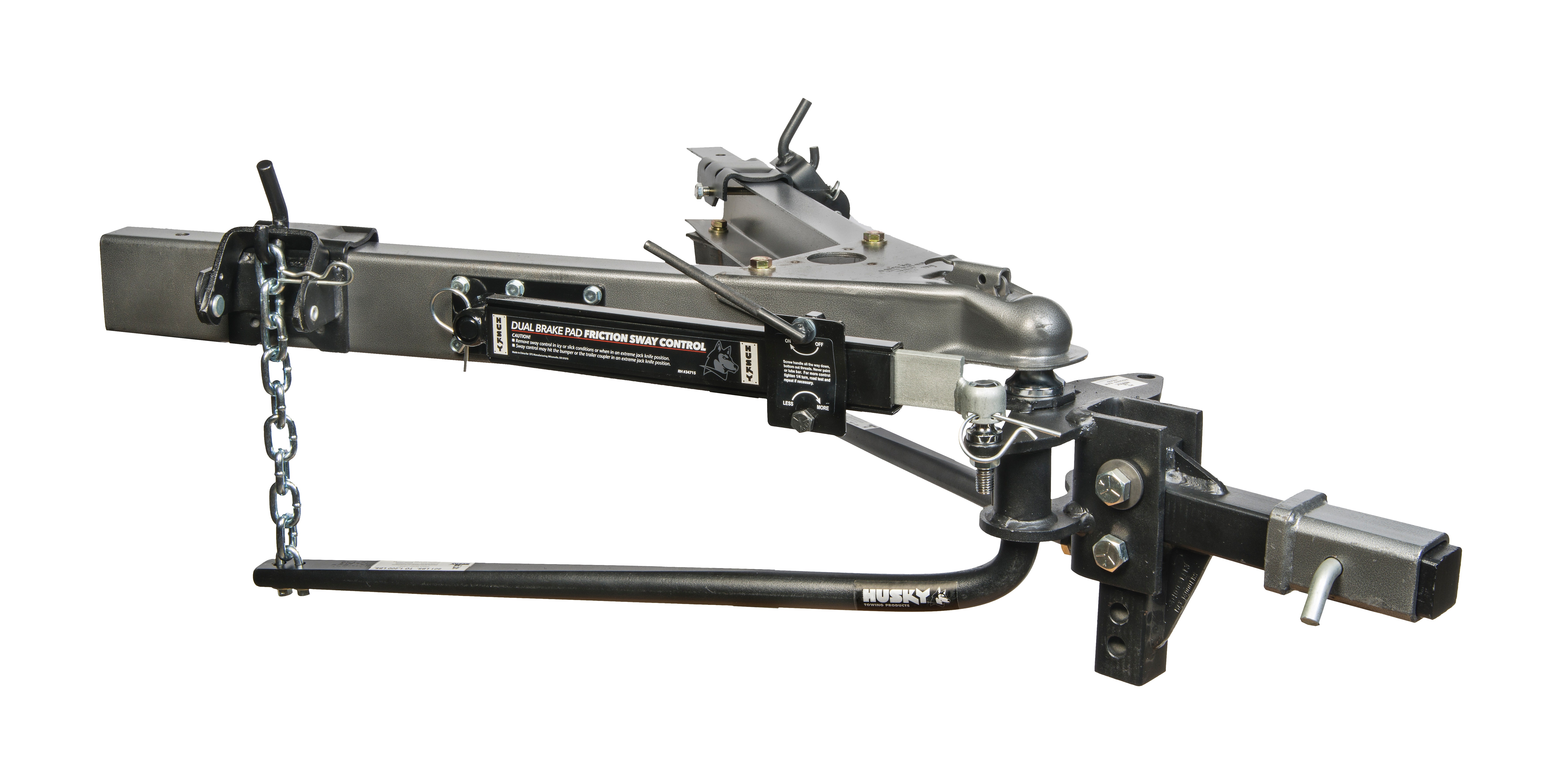 Husky 31986 Round Bar Weight Distribution Hitch Package - 600 Lb. Tongue Weight