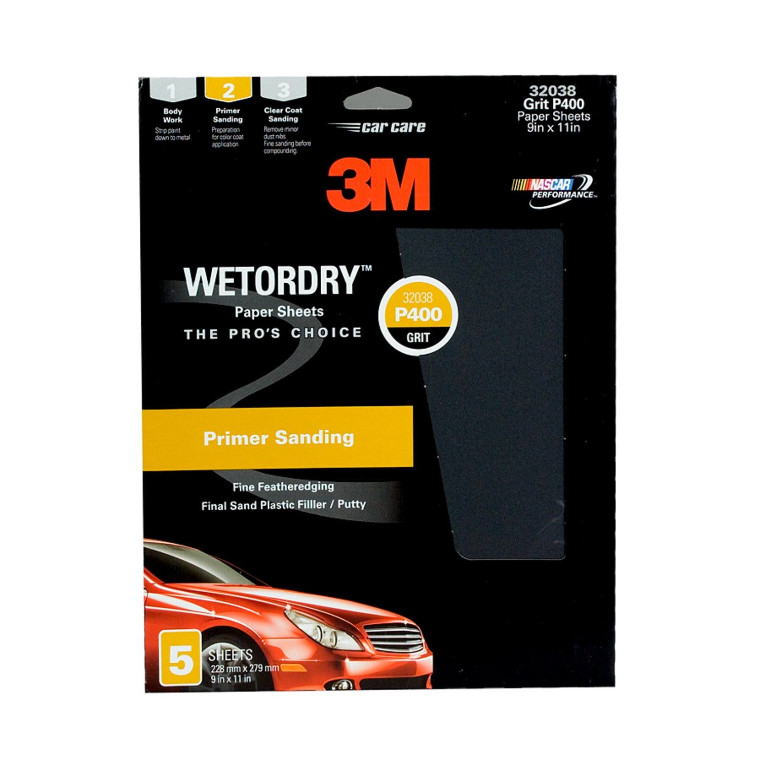 3M 32038 Imperial Wetordry 9" X 11" P400 Grit Sheet   Sandpaper Wetordry (Tm);
