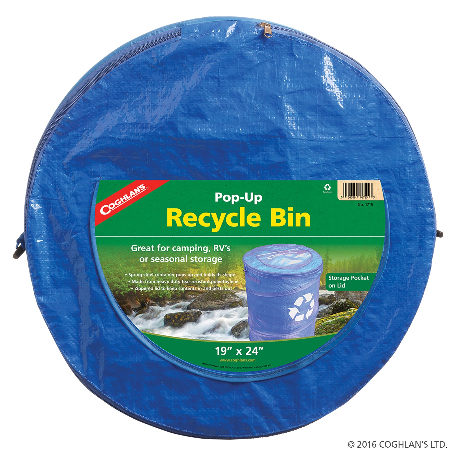Coghlan's Pop-Up Recycle Bin, Blue , 19" X 24"  Pop-Up Recycle Bin, Blue , 19  X