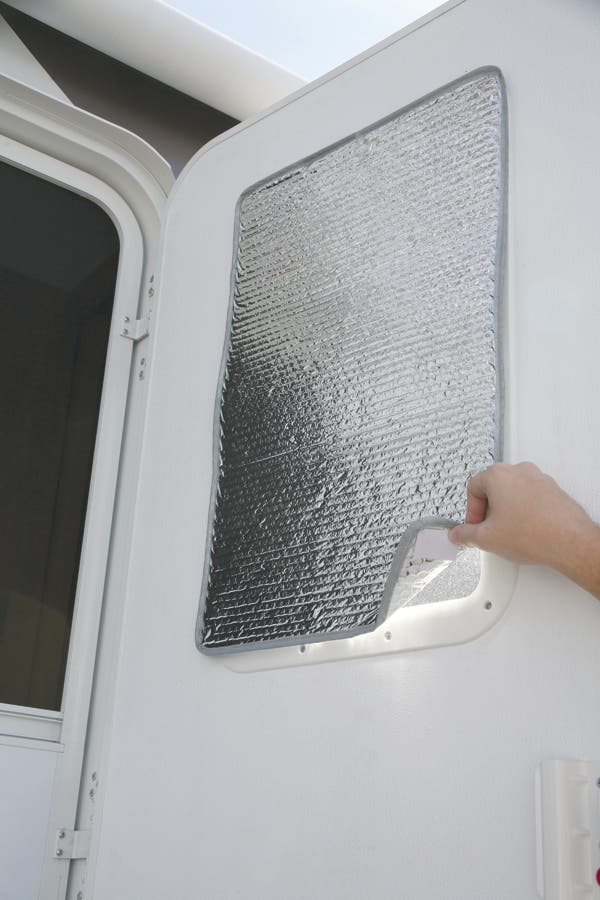 Camco 45167 Sunshield Reflective Door Window Cover   Helps Protect Your Rv From