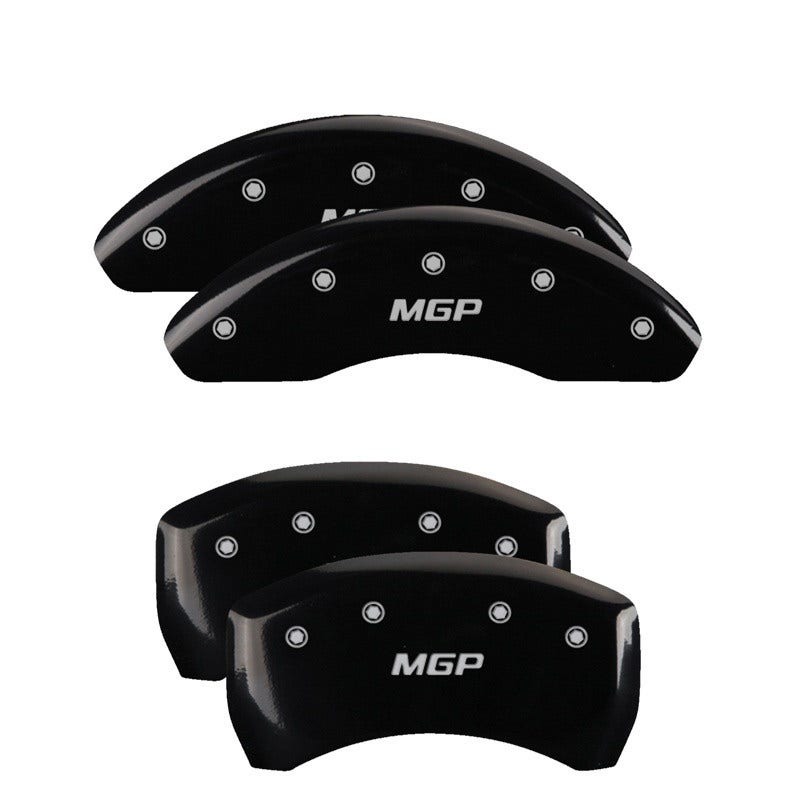 Mgp Caliper Covers 14258Smgpbk Mgp Black Powder Coat Finish, Silver Characters,