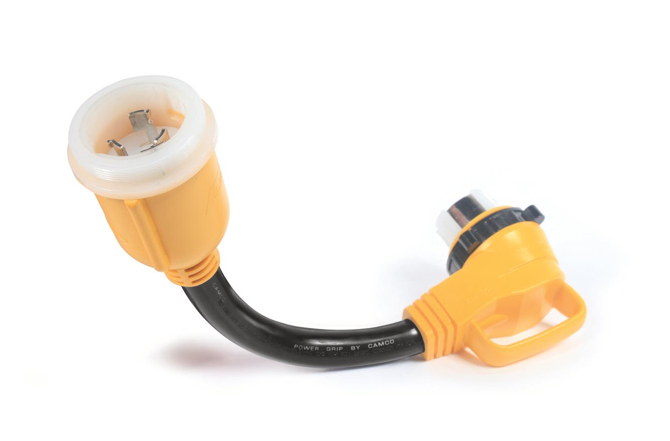 Camco 55572 18" 50 Amp Locking Male/50 Amp Locking 90 Degree Female Powergrip