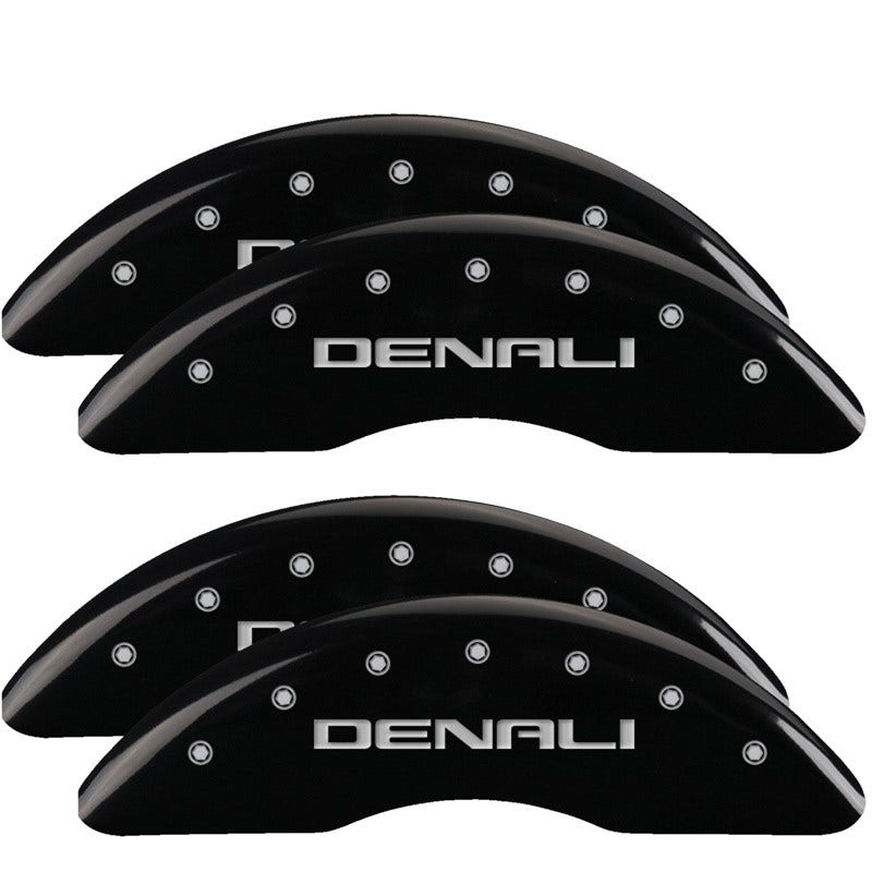Mgp Caliper Covers 34219Sdnlbk Denali Black Powder Coat Finish, Silver