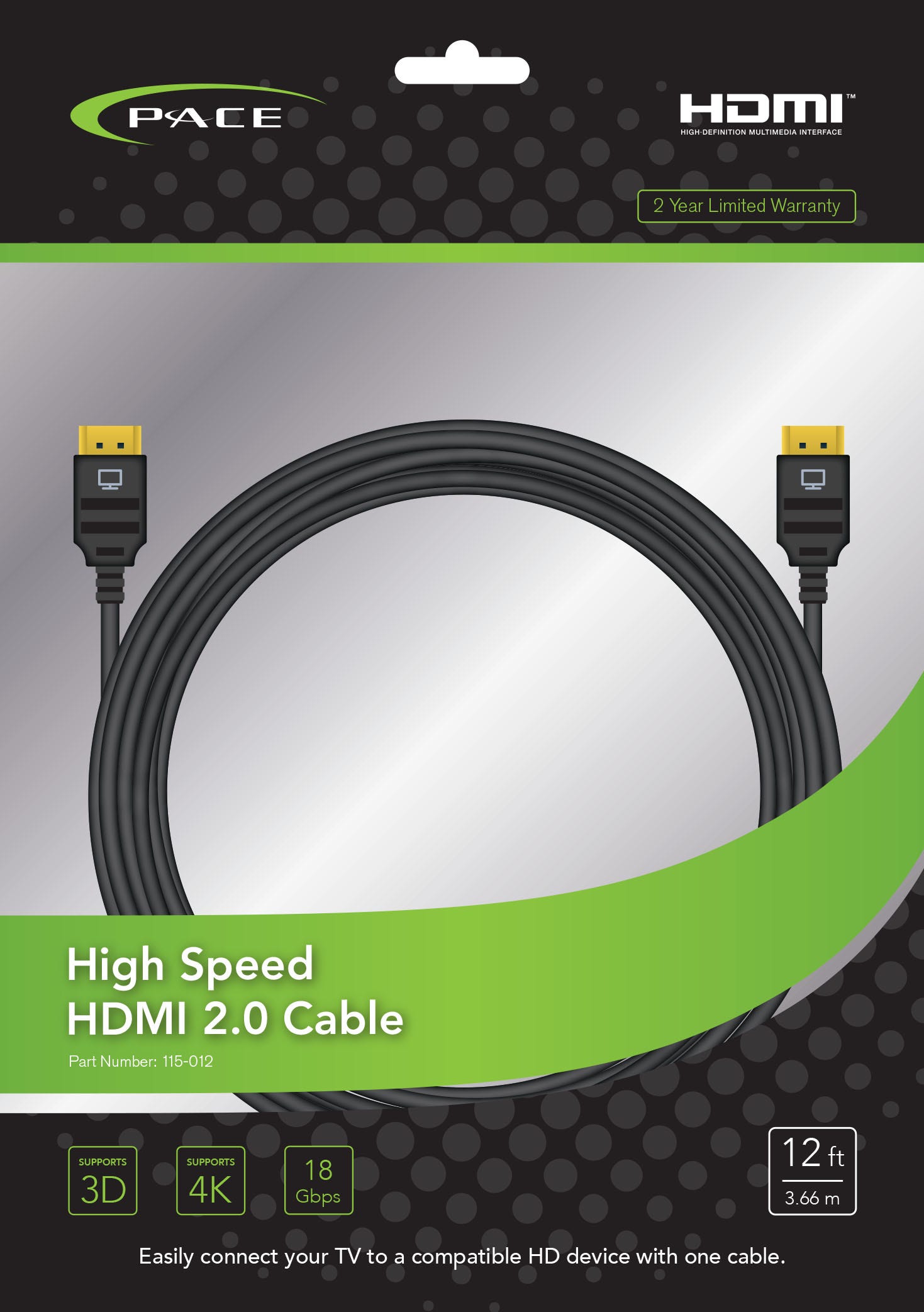 Pace - 12Ft Hdmi Cable Pace - 12Ft Hdmi Cable