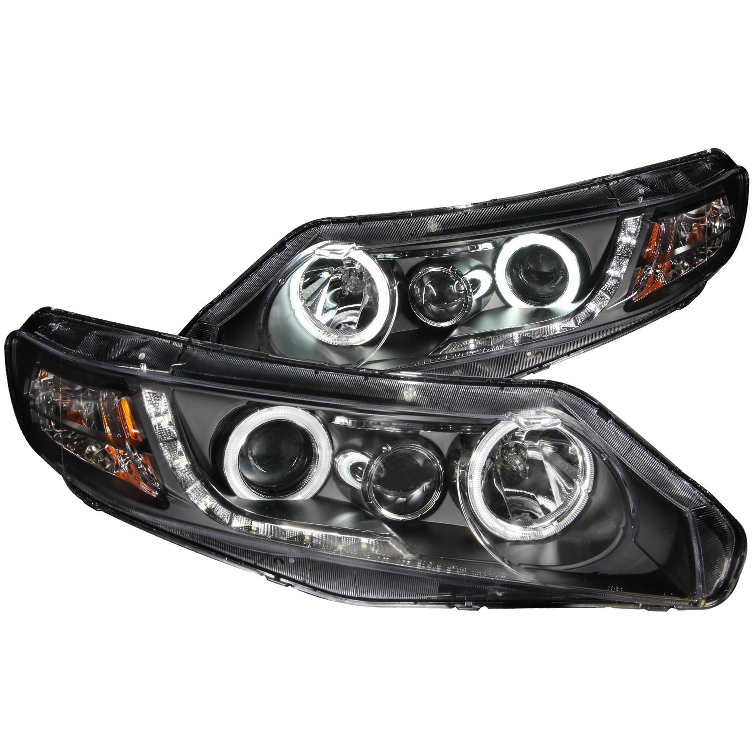 Anzo Usa 121454 Projector Headlight Set W/Halo Fits 06-11 Civic   Projector