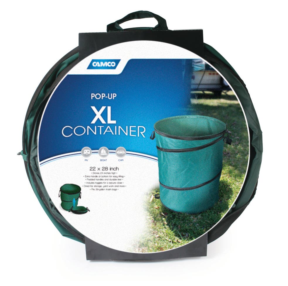 Camco 42895 Xl Collapsible Container-22 X 28", Green   Trash Can; Color - Green,