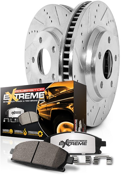 Power Stop K6405-36 Front And Rear Z36 Truck & Tow Brake Kit, Carbon Fiber