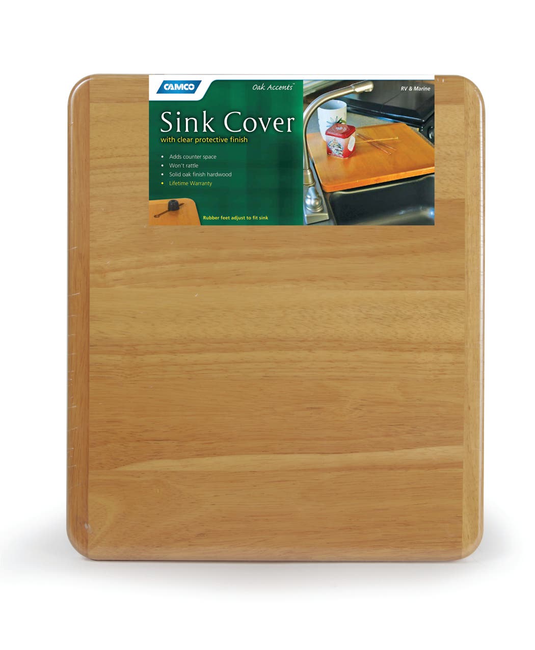 Camco 43431 Sink Cover 13X15   Sink Cover Oak Accents (Tm); Length (In) - 15