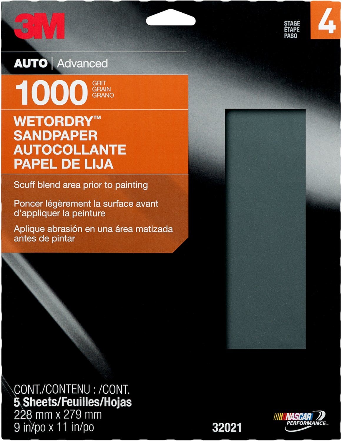 3M Company 32021 Imperial Wetordry Sheet 32021, 9" X 11", 1000, 5 Sheets/Pack