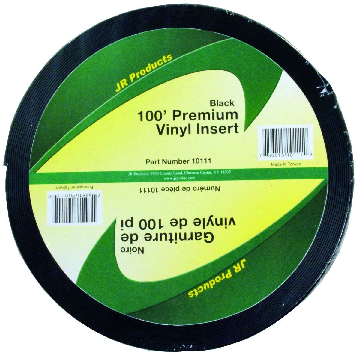 Jr Products 11111 1" X 100' Dlx Black Vinyl Insert   Trim Molding Insert;