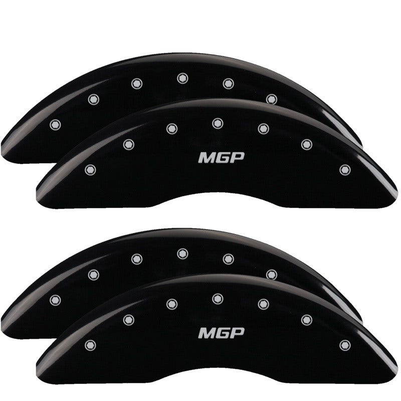 Mgp Caliper Covers 55007Smgpbk Mgp Black Powder Coat Finish, Silver Characters,