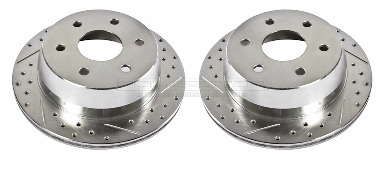Power Stop Ar8641xpr Rear Evolution Drilled & Slotted Rotor Pair Power Stop