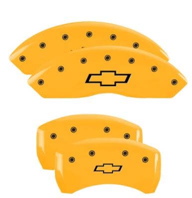 Mgp Caliper Covers 14255Sbowyl Bowtie Yellow Powder Coat Finish, Black