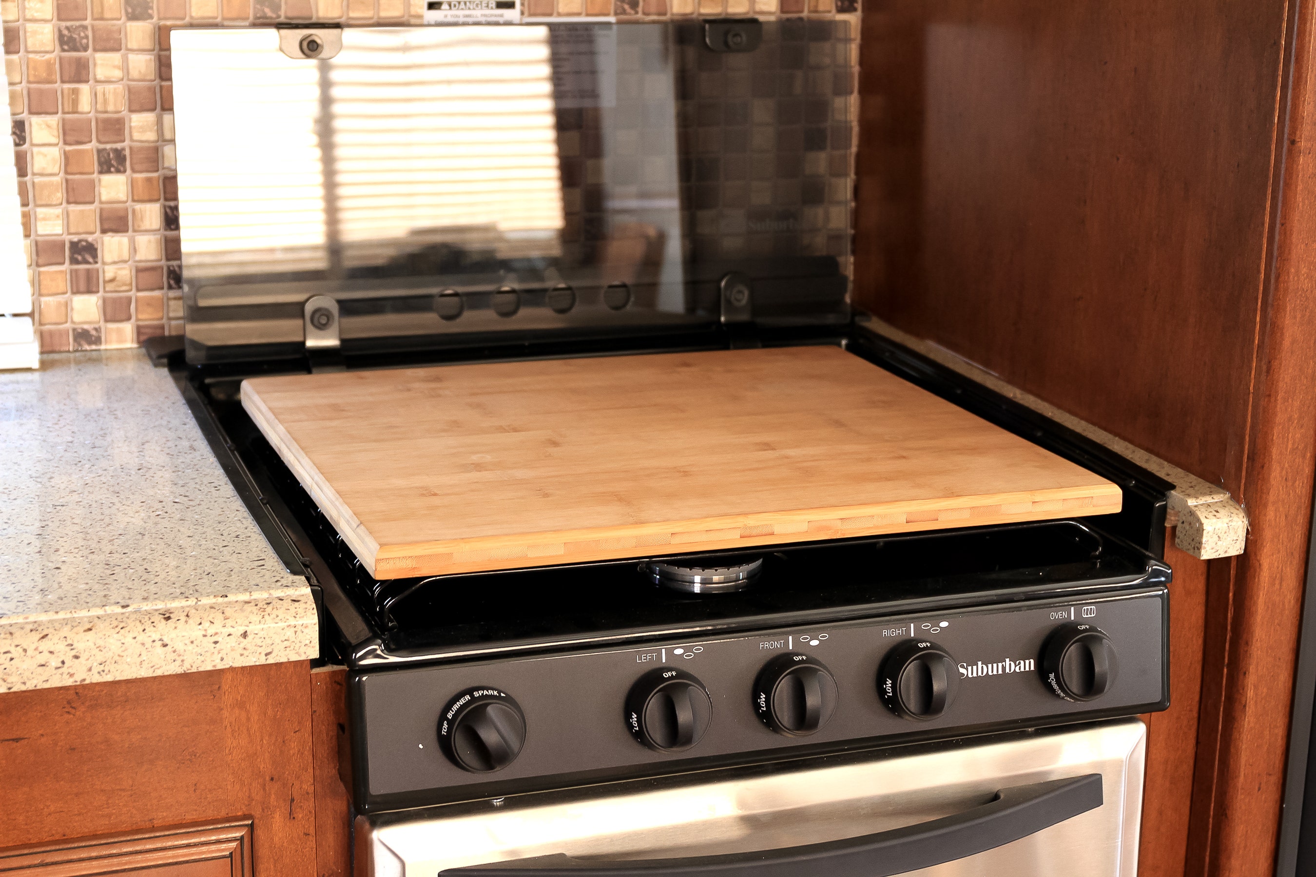 Camco Bamboo 43571 Stove Cover Silent Top   Stove Top Cover  Length (In) - 17
