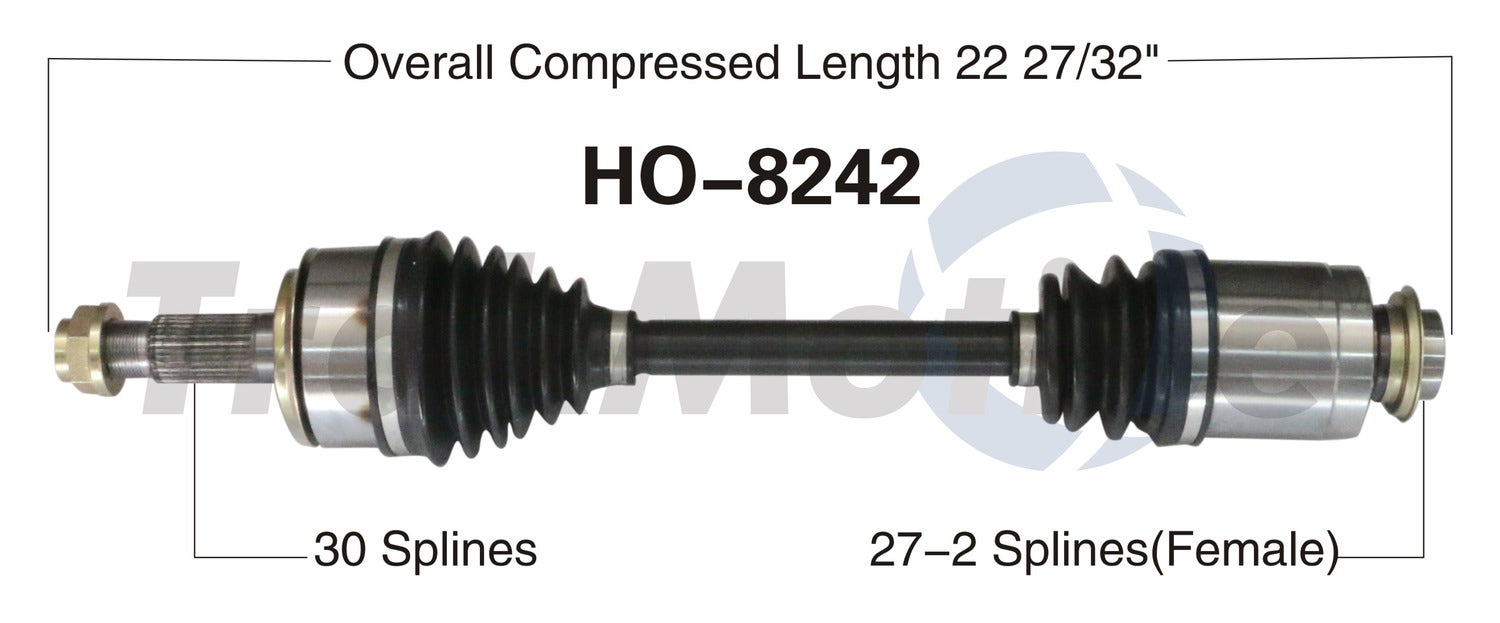 Trakmotive Cv Axle Shaft P/N:Ho-8242  Cv Axle Shaft P/N: