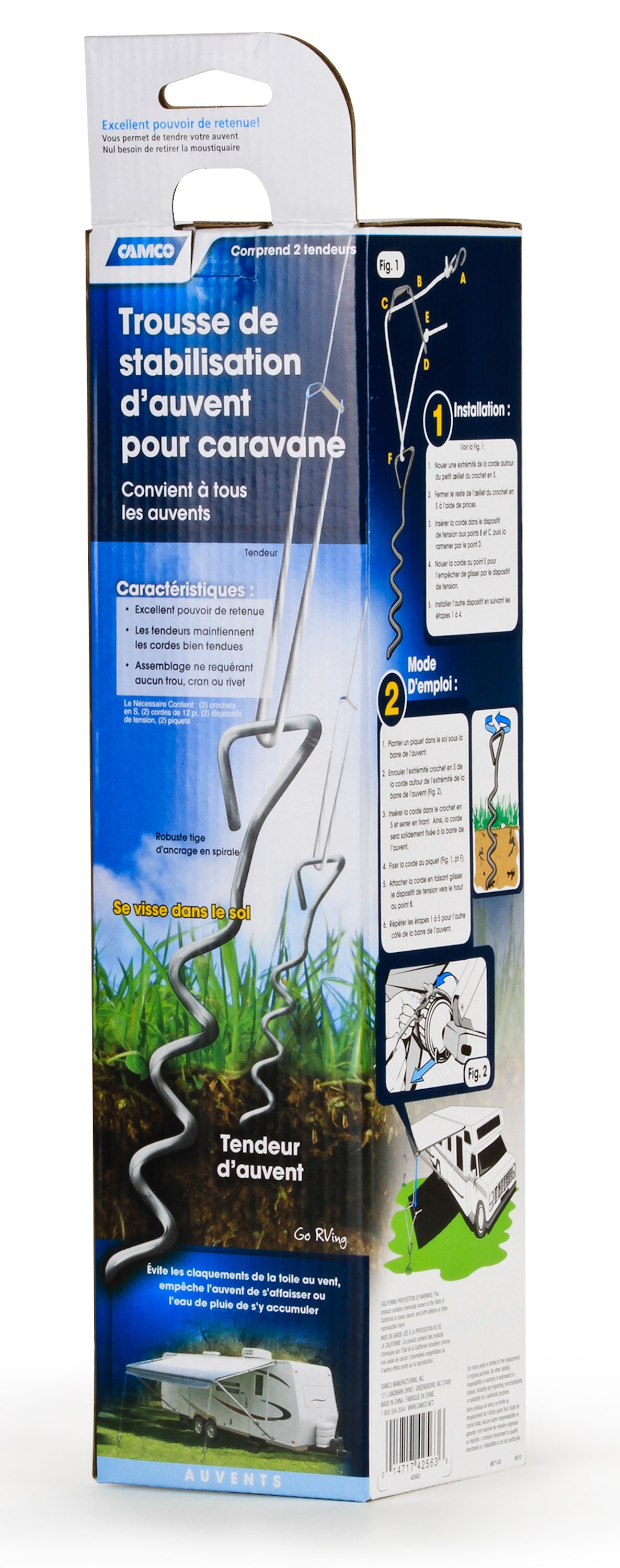 Camco 42563 Awning Stablizer   Awning Anchor; Compatibility - Awning Stabilizer