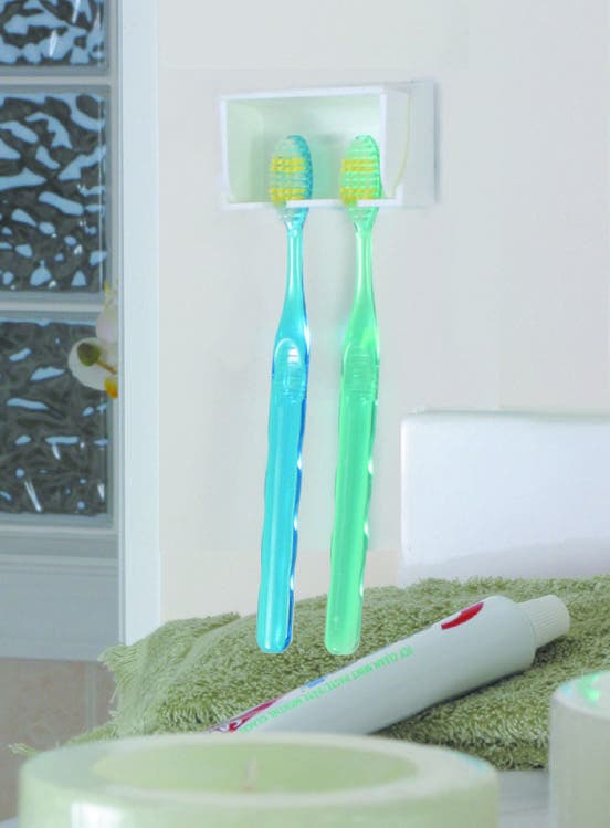 Pop-A-Toothbrush White   Toothbrush Holder Pop-A-Toothbrush; Hold Capacity -