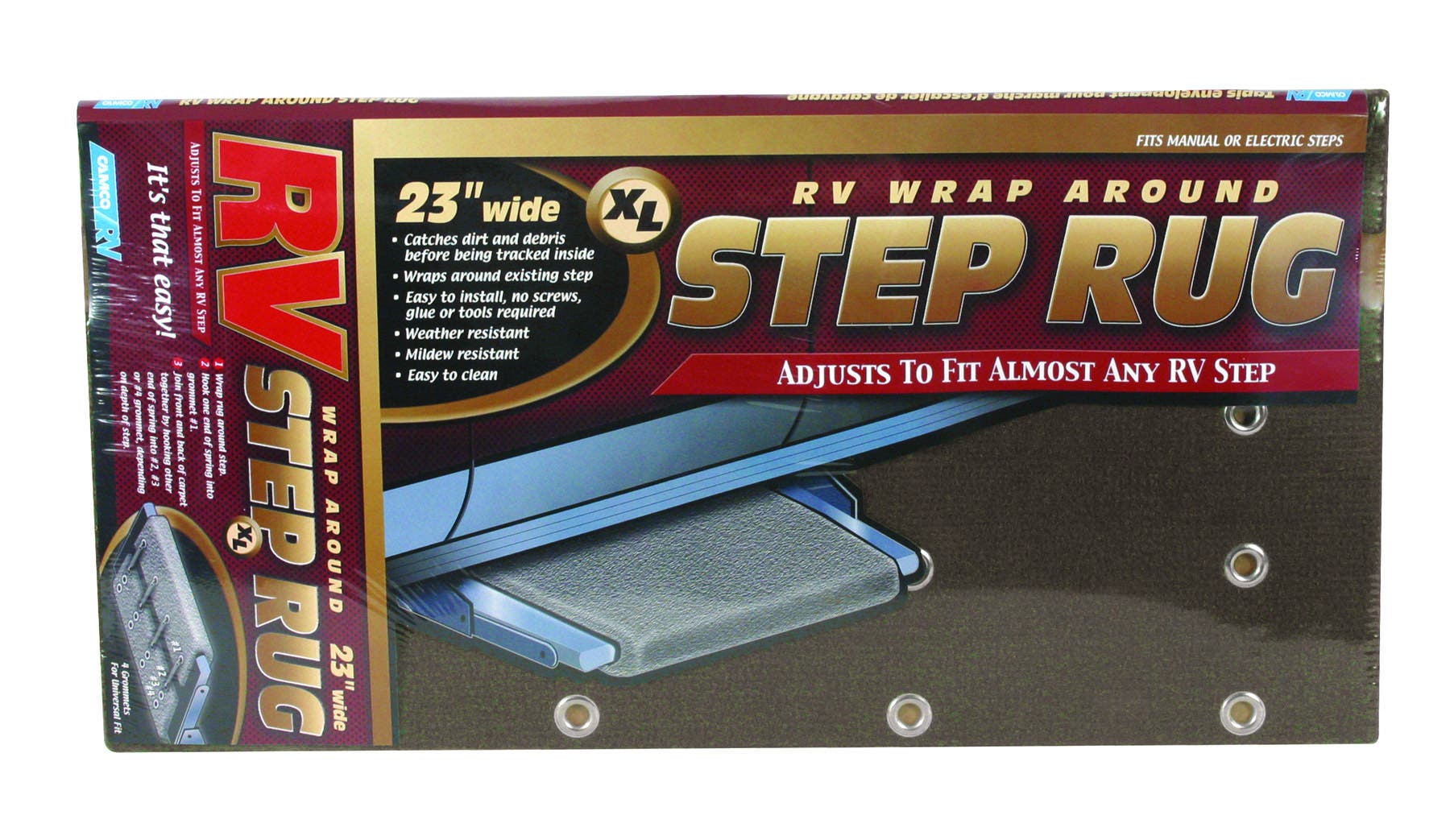 Step Rug  Xl Brown 23X22'   Entry Step Rug; Compatibility - Manual And Electric