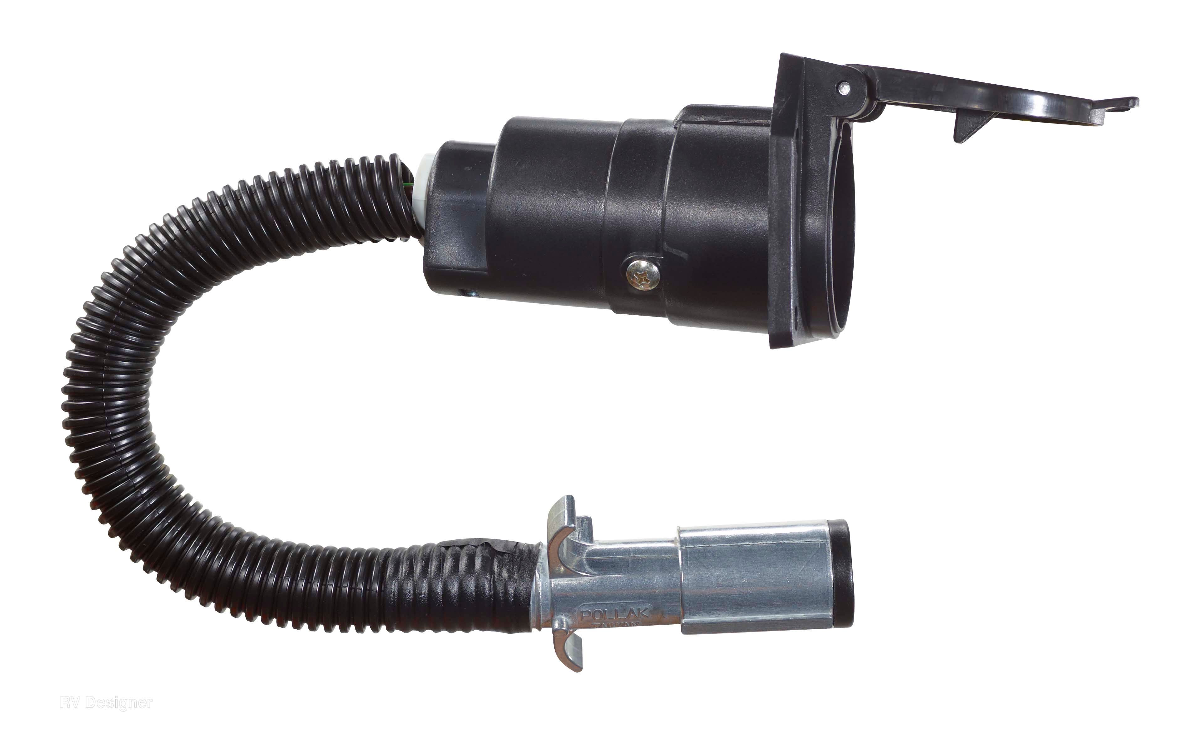 Rv Designer Collection P725 6 Round Plug To 7-Way Rv   Trailer Wiring Connector