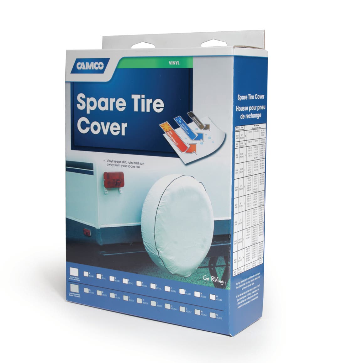Camco 45348 Vinyl Spare Tire Cover (24 Inches , White)   Spare Tire Cover;