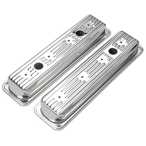 Trans-Dapt 9702 Chrome Valve Covers - Set Of 2 Trans Dapt  Valve Cover; Engine