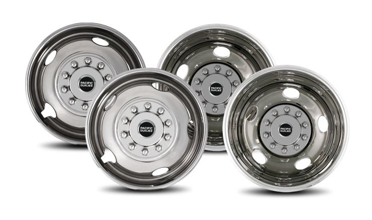 Pacific Dualies 30-1950 Polished 19.5 Inch Stainless Steel Wheel Simulator  Kit for 1974-2005 Compatible with/Replacement for Chevy Compatible  with/Replacement for GMC HD 3500/P30 Truck