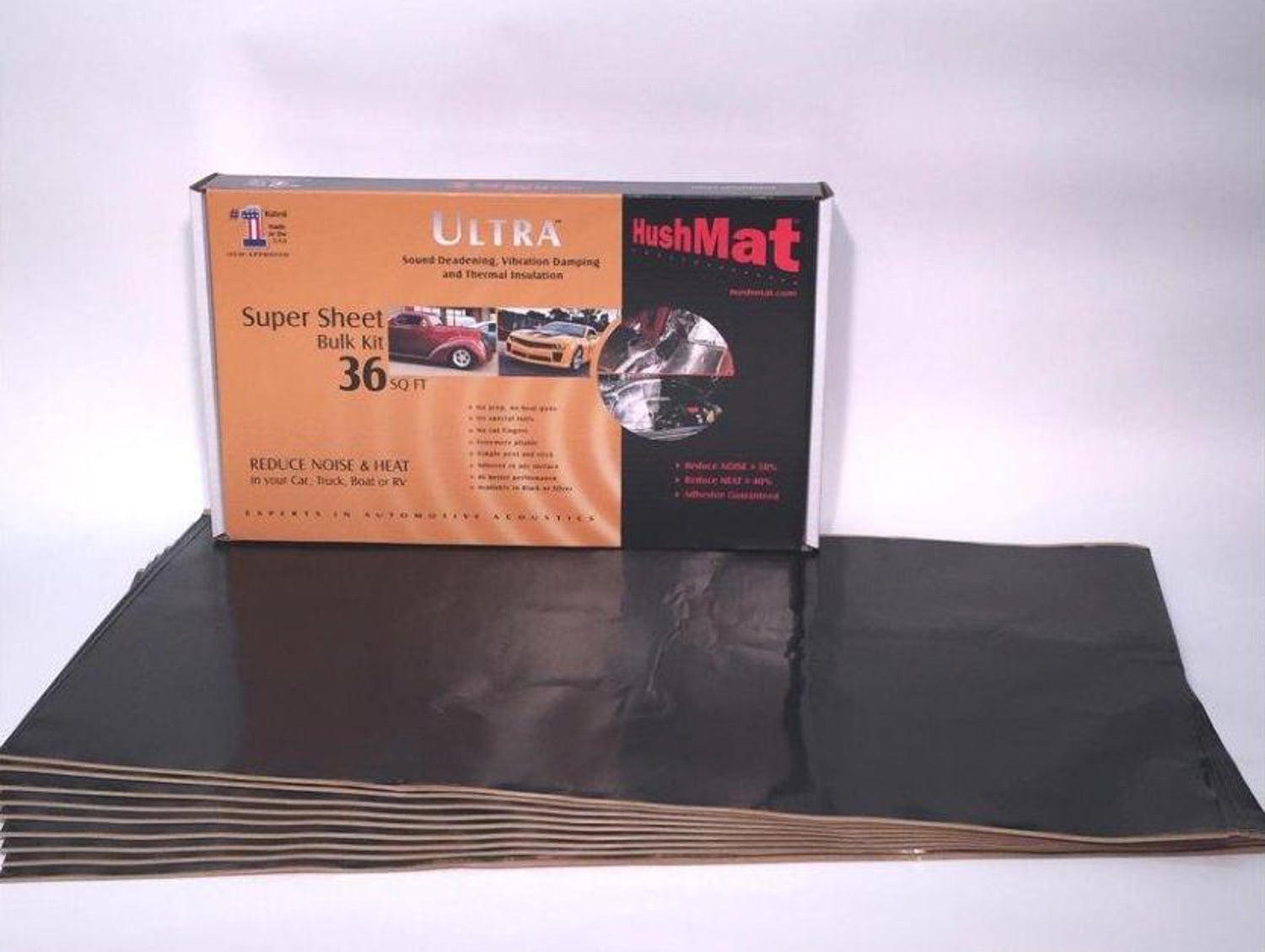 Hushmat 10800 Super Bulk Sound-Deadening Kit With Stealth Black Foil, 36 Square