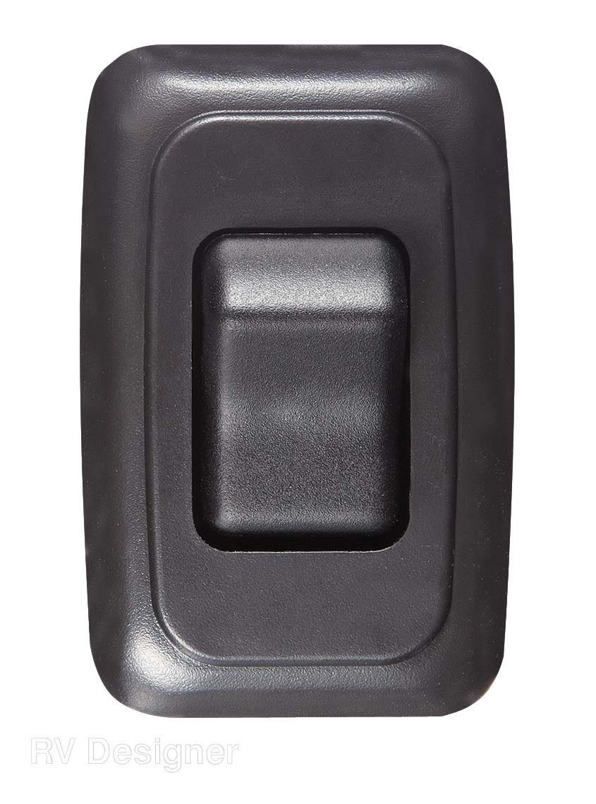 Rv Designer S521, Contoured Wall Switch, Black, Single, On/Off - Spst - Cut-Out