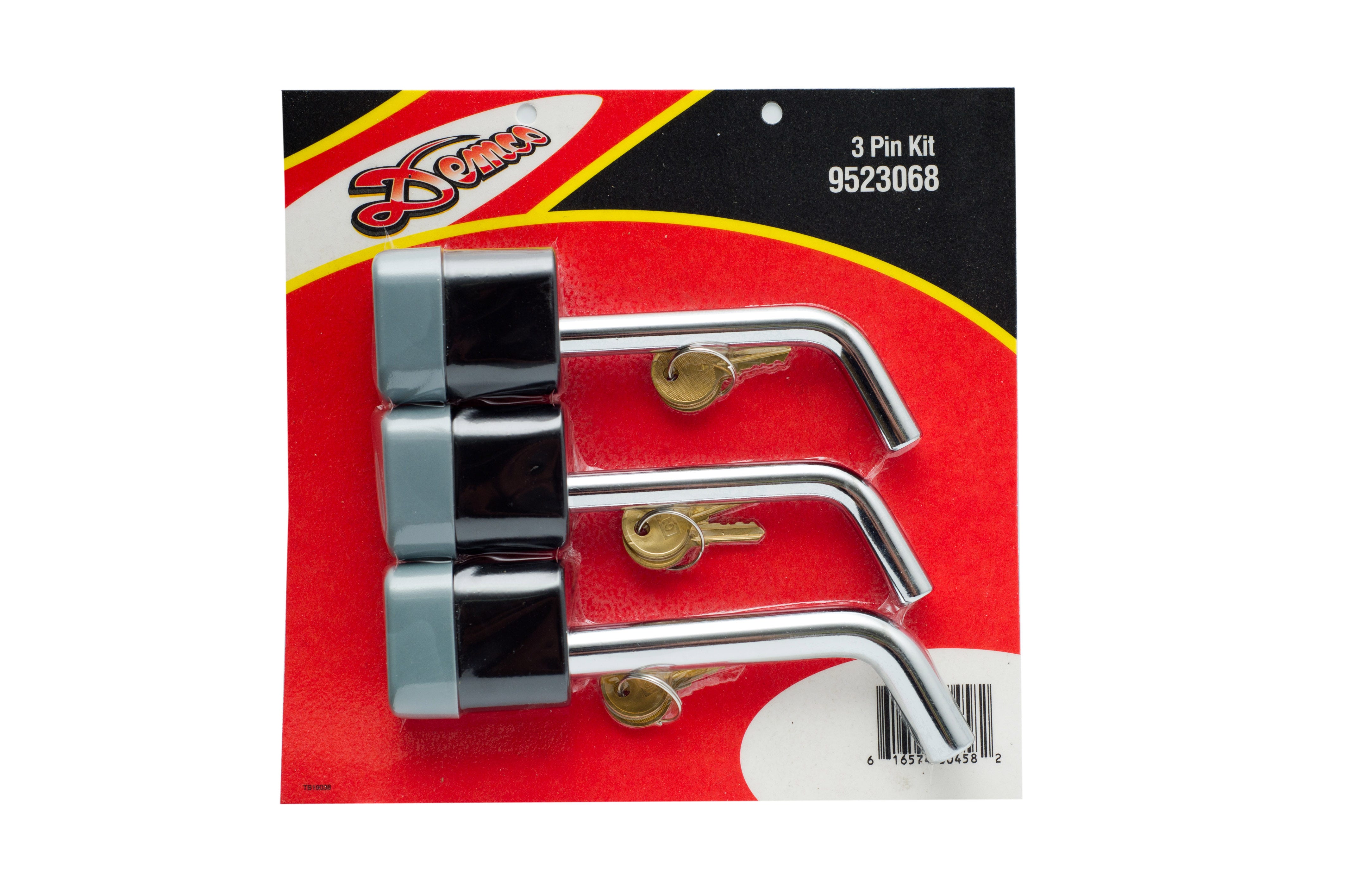 Demco 9523068 Locking Pin Kit - 3 Pack  Rv  Trailer Hitch Pin; Includes Key Lock