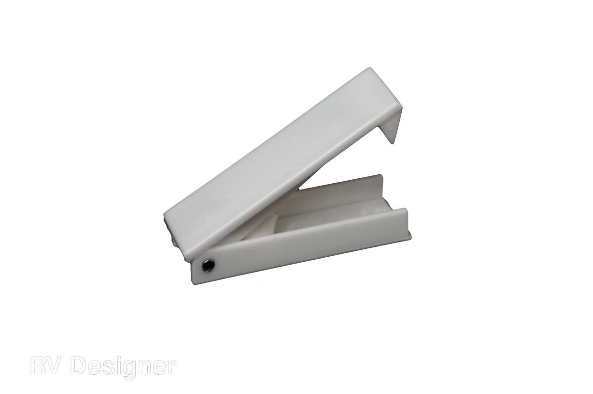 Rv Designer E212, Squared Baggage Door Catch, White, 2 Per Pack, Compartment