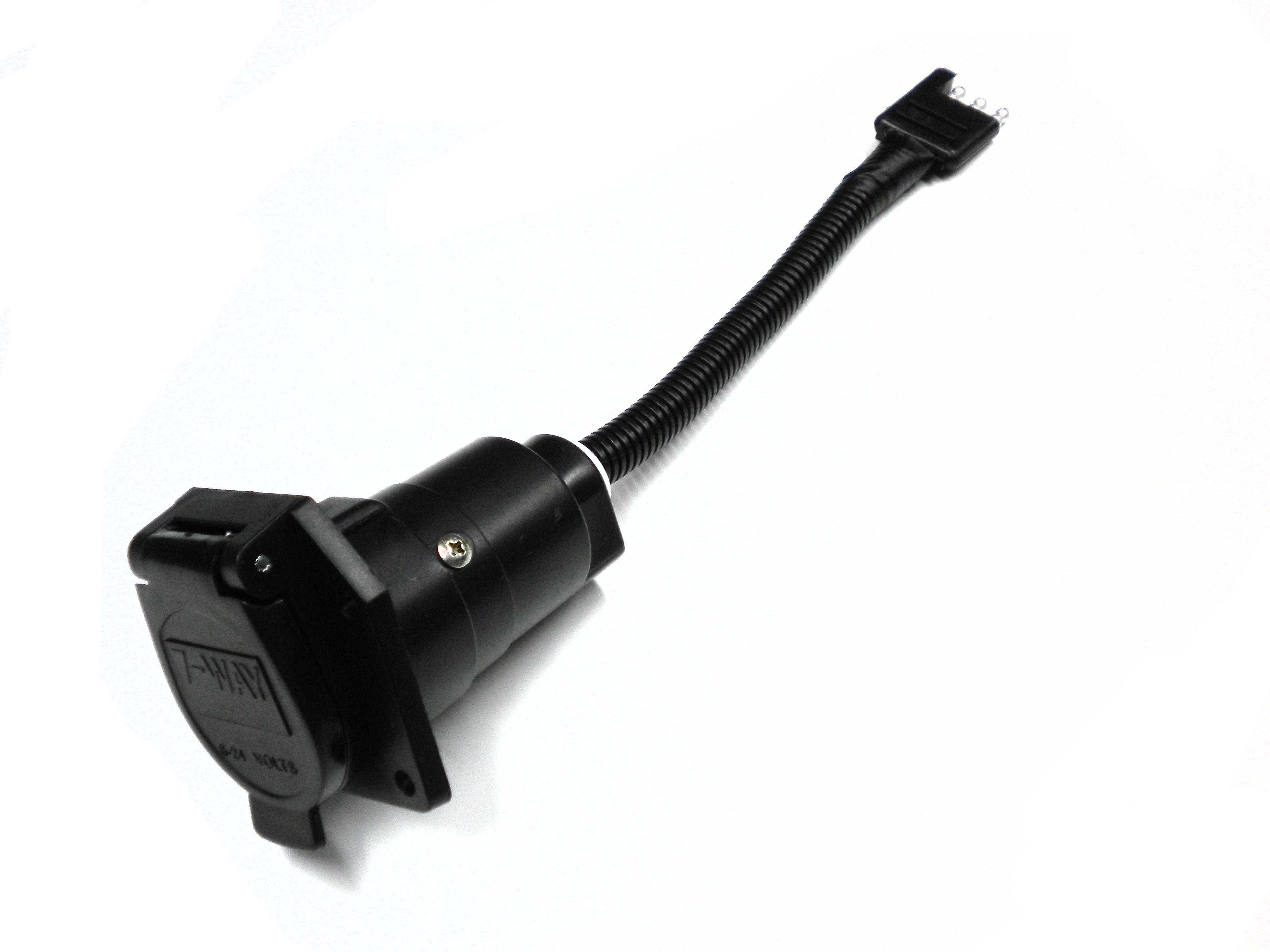 Rv Pigtails 20020 7-4 Way 9" Taillight Adapter For Coleman/Starcraft, Black