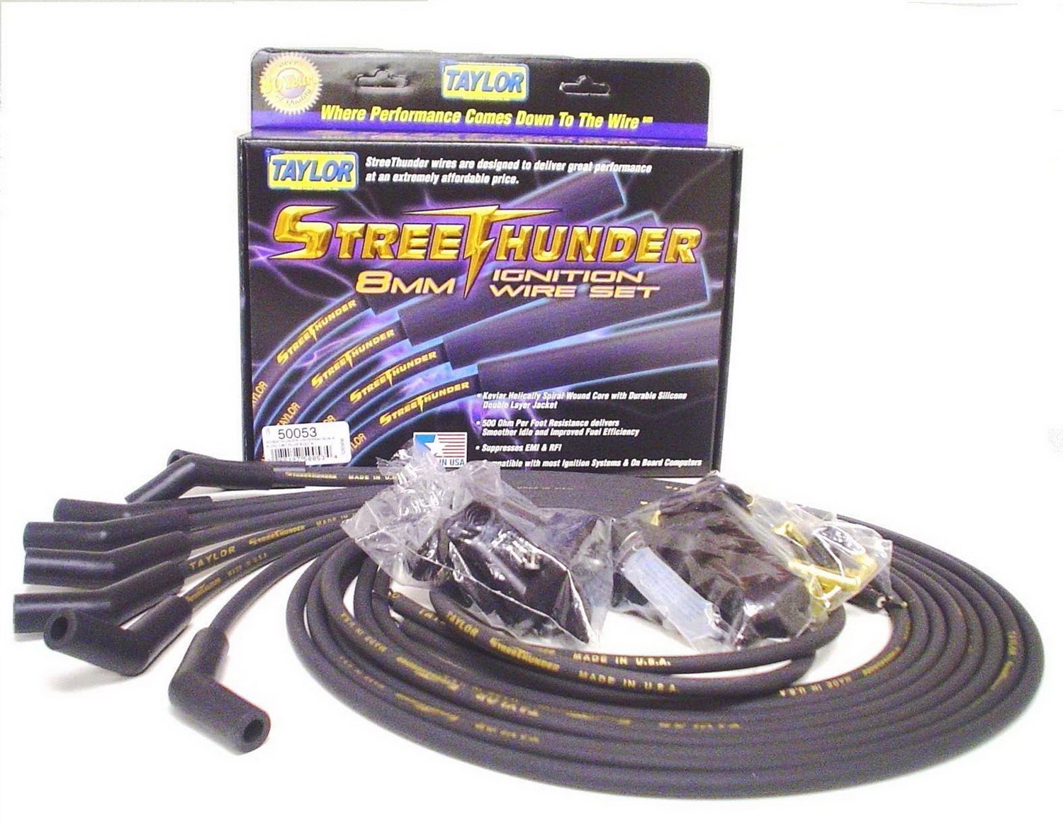 Taylor Cable 50053 Street Thunder 8Mm Ignition Wire Set  50051 Spark Plug Wire