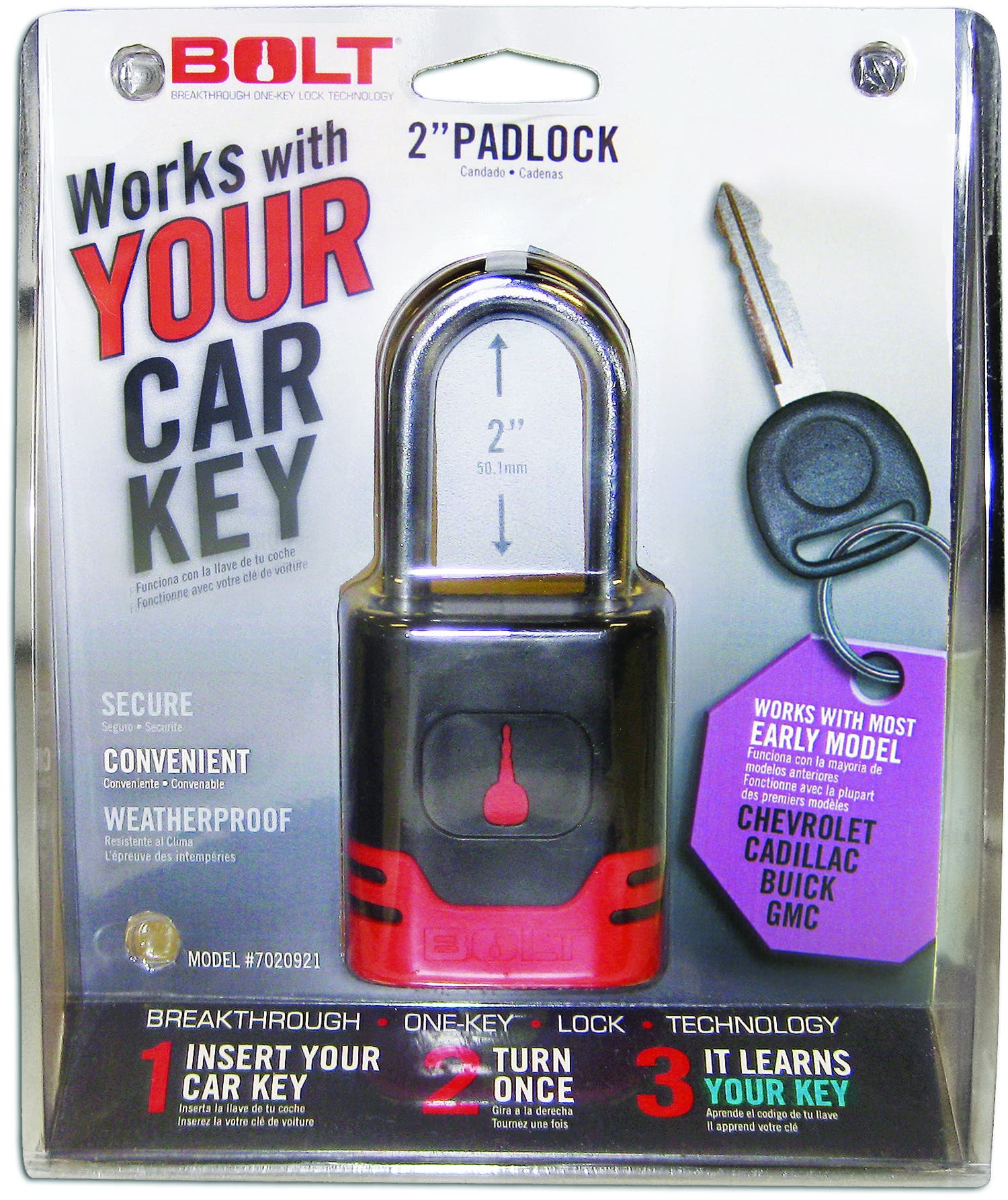 Bolt 7018517 Padlock For Early Model Chevrolet, Gmc, Hummer, Buick, Cadillac,