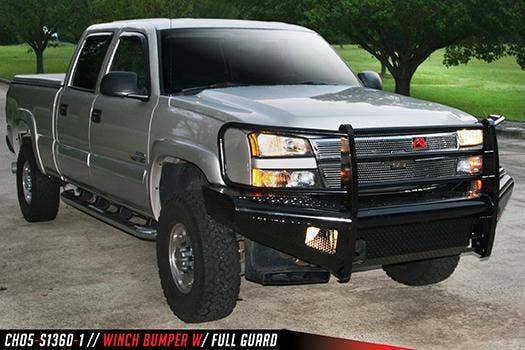 Fab Fours Ch05-S1360-1 Black Steel Front Ranch Bumper   Bumper Black Steel; With