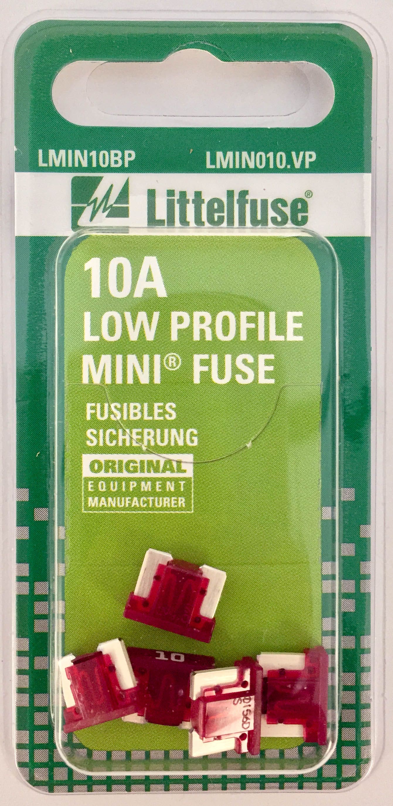 Littelfuse Lmin10 Low Pro Mini 10 Amp Fuse Blade   Low Pro Mini 10 Amp Fuse