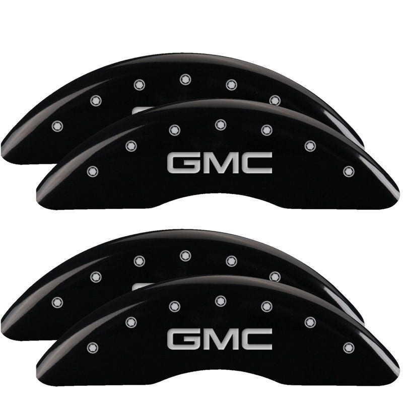 Mgp Caliper Covers 34219Sgmcbk Gmc Black Powder Coat Finish, Silver Characters,