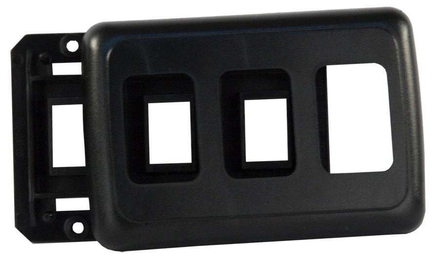 Jr Products 12325 Black Triple Switch Base And Face Plate   Black Triple Switch