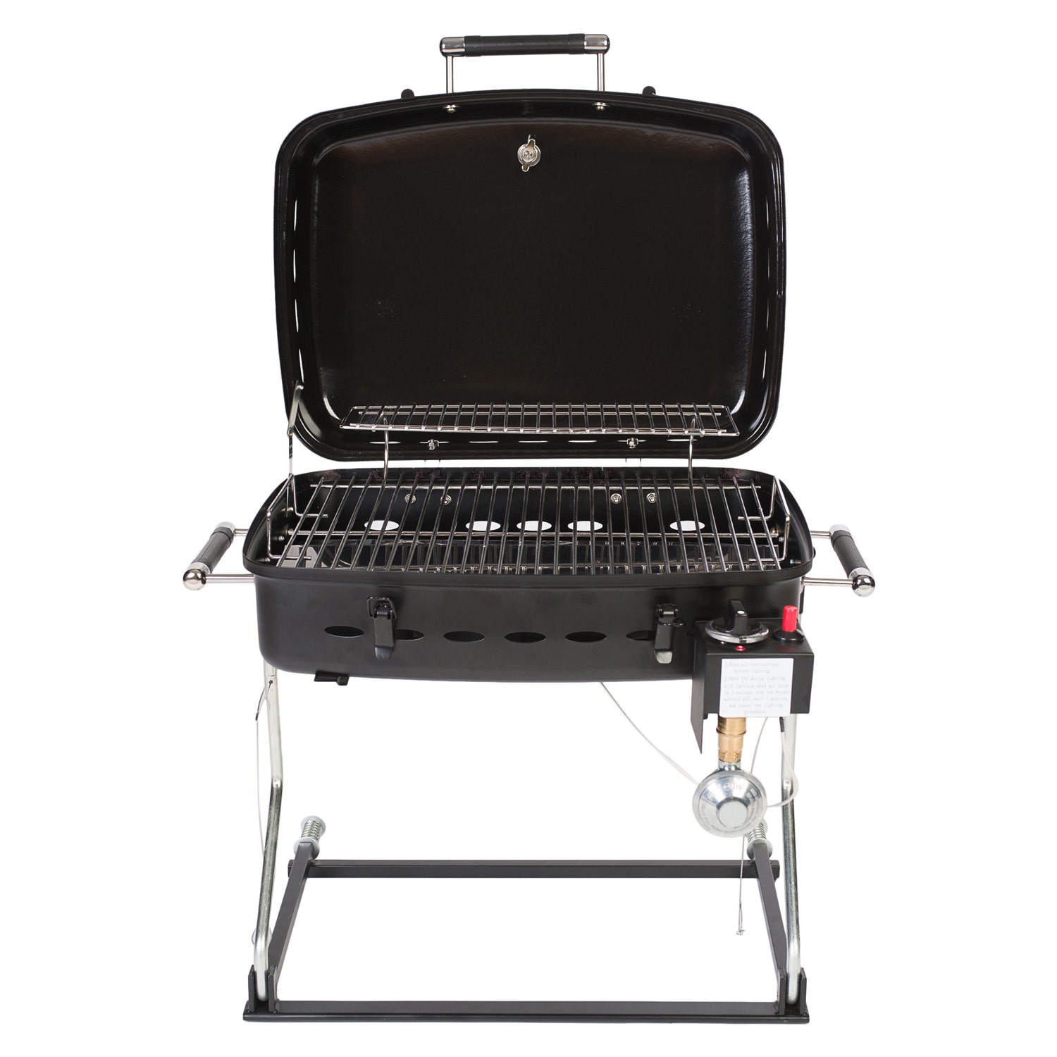 Faulkner 51322 Black Barbecue Grille With Disposable Bottle Adapter   Barbeque